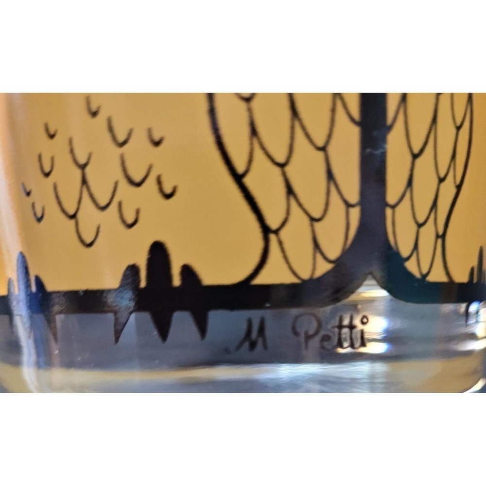 Set of 3 Libbey Owl Lowball Glasses‎ M Petti Mid Century Barware Vintage Rocks - Picture 6 of 9